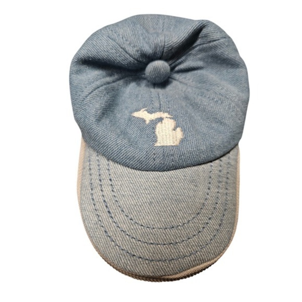 Robin Ruth Michigan Map Denim Baseball Cap Be Noticed Adjustable Strap‎